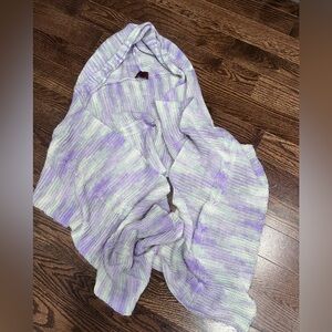 Missioni purple and green hooded knit winter scarf